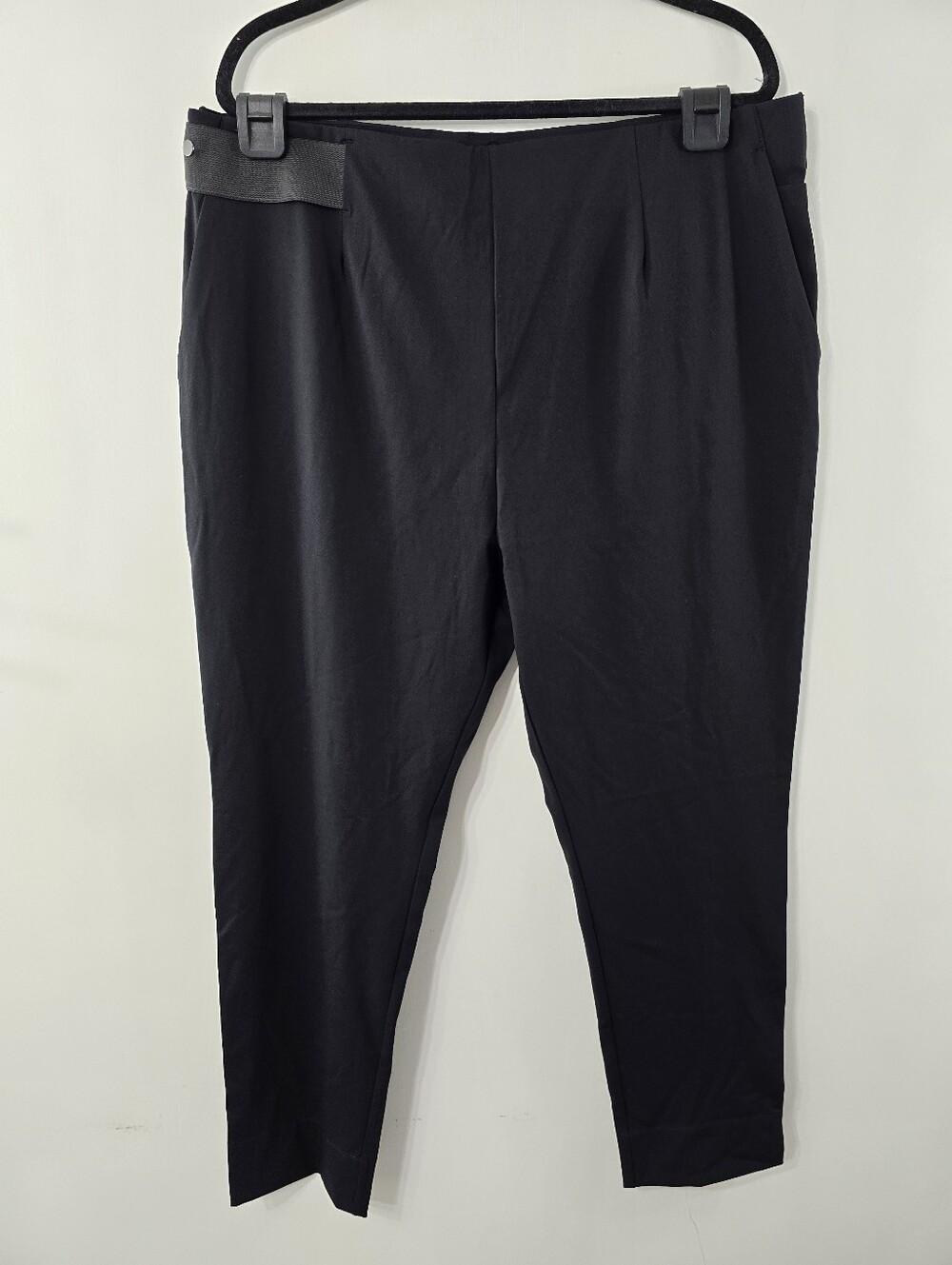 ADAY Turn It Up A Day Tapered Solid Black Techcore Tech Jersey Knit Trouser Pant - Picture 7 of 15